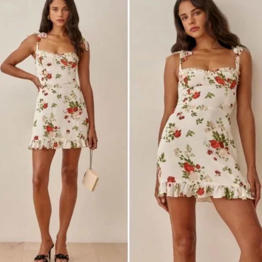 Reformation Christine Floral Mini Dress Size 8